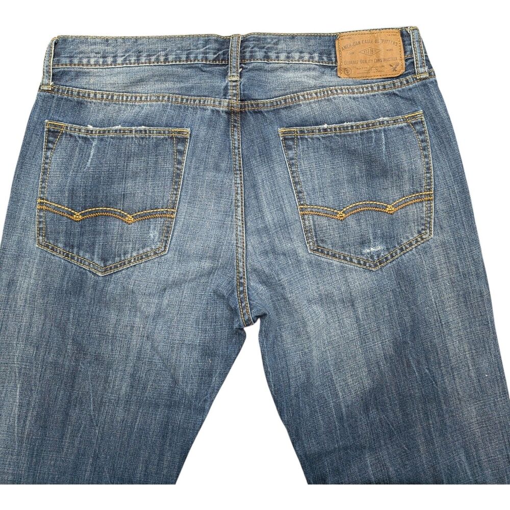 American Eagle Jeans Men's 34x36 Slim Straight Pants Distressed Denim Streetwear